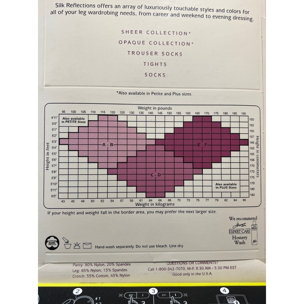 Vintage 1996 Hanes Silky Reflections Sheer Pantyhose Control Top Sandalfoot Bare - Picture 6 of 6